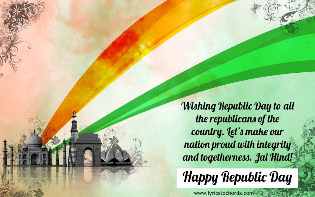 Wishing Republic Day to all the republicans of the country. Let’s make our nation proud with integrity and togetherness. Jai Hind!